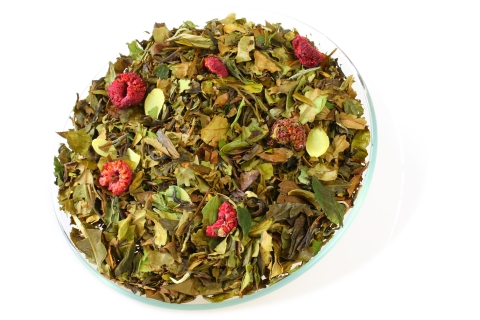 Herbata Pai Mu Tan Migdałowo Malinowy