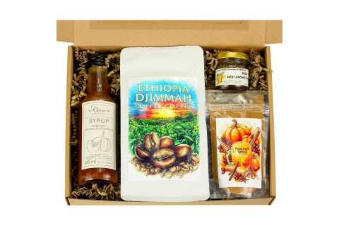 ŚWIĄTECZNY PUMPKIN SPICE LATTE Kawa Miód Przyprawa Syrop Zestaw Na Święta!